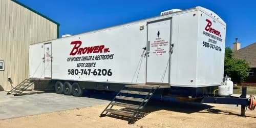 Brower Inc. residential septic pumping service in progress at an Oklahoma home