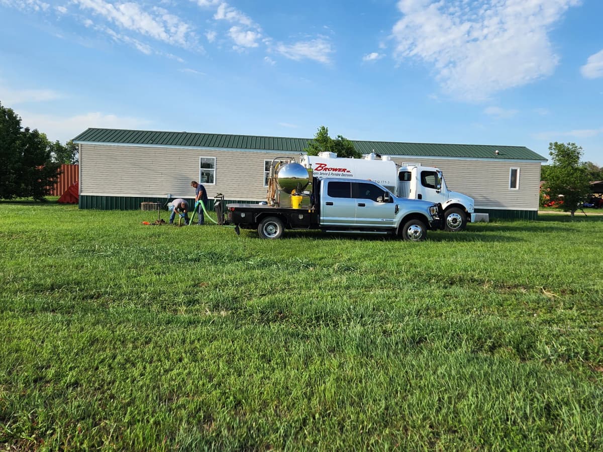 Brower Inc. septic system inspection at a rural Oklahoma property for a real-estate transaction