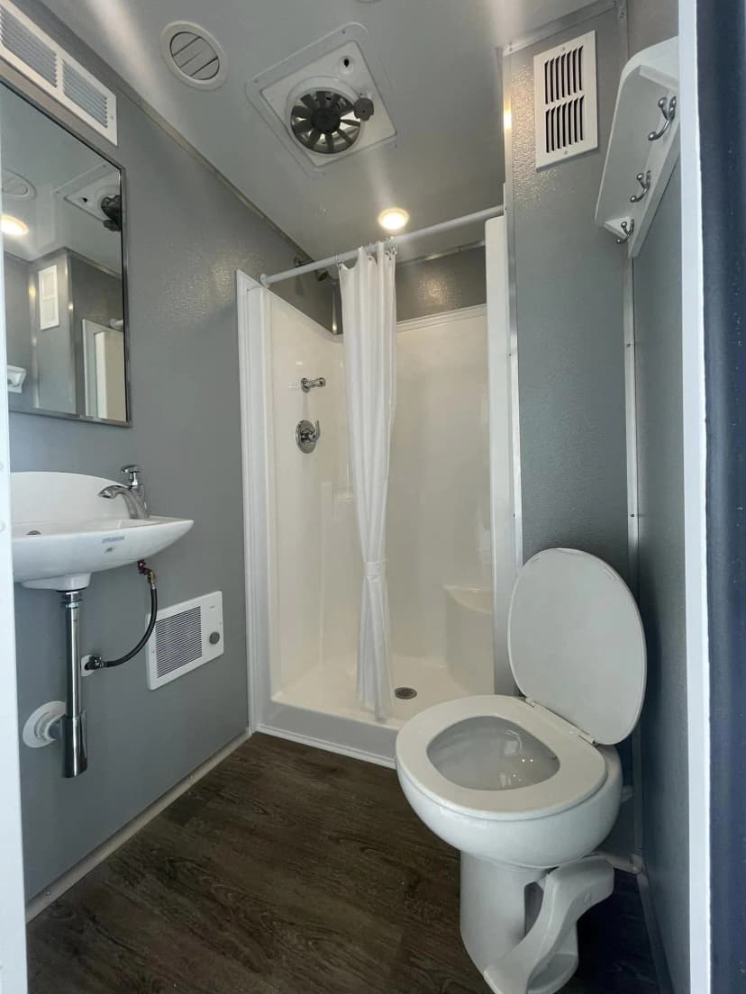 VIP restroom trailer private bathroom interior